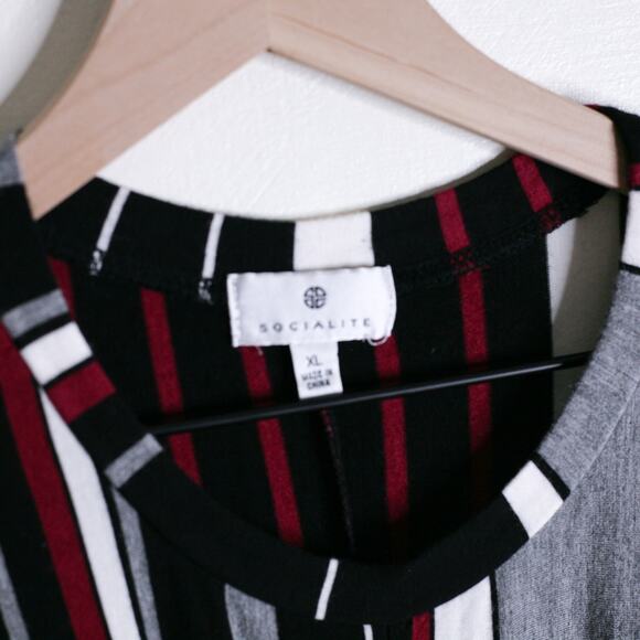 Socialite Verticle Striped Stretchy Midi Knit Dress XL - Picture 7 of 9